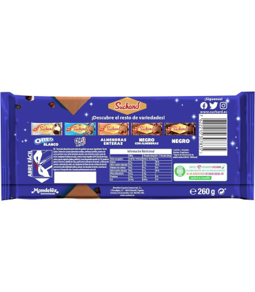 Turrón Chocolate Galleta Oreo  SUCHARD 260 Gr