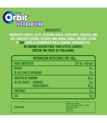 Orbit Refreshers HIERBABUENA 6 Unidades