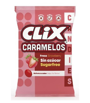 Caramelos Fresa Sin Azúcar CLIX 20 Paquetes