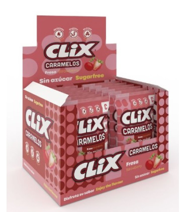 Caramelos Fresa Sin Azúcar CLIX 20 Paquetes