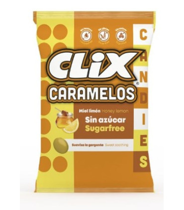 Caramelos Miel Limón Sin Azúcar CLIX 20 Paquetes