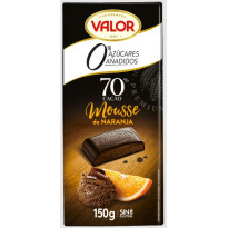 Chocolate Negro 70% Mousse de Naranja. 0% Azúcares Añadidos VALOR 150 GR