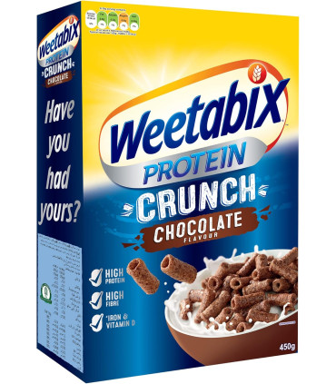 Cereales Protein Crunch Chocolate  WEETABIX 450 Gramos