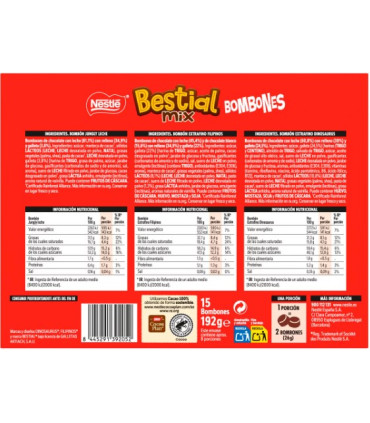 Nestlé JUNGLY Bombones Bestial Mix 197 Gramos