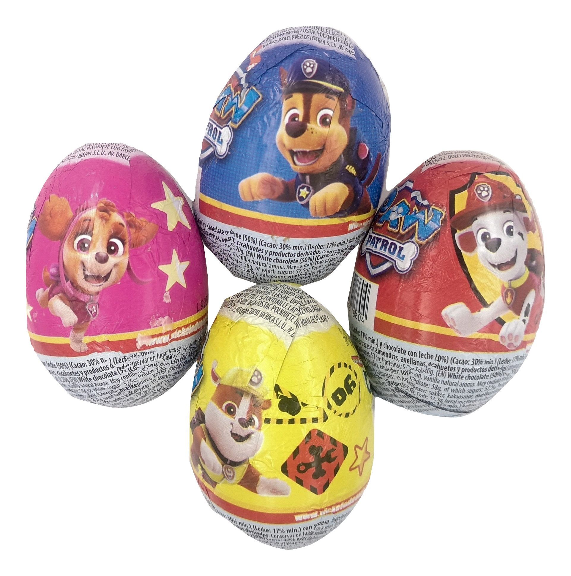 huevos sorpresas de paw patrol